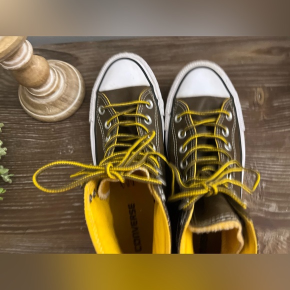 Converse Chuck Taylor City Hiker Leather High Top Sneakers Brown Yellow Sz 7M 9W - Picture 15 of 16